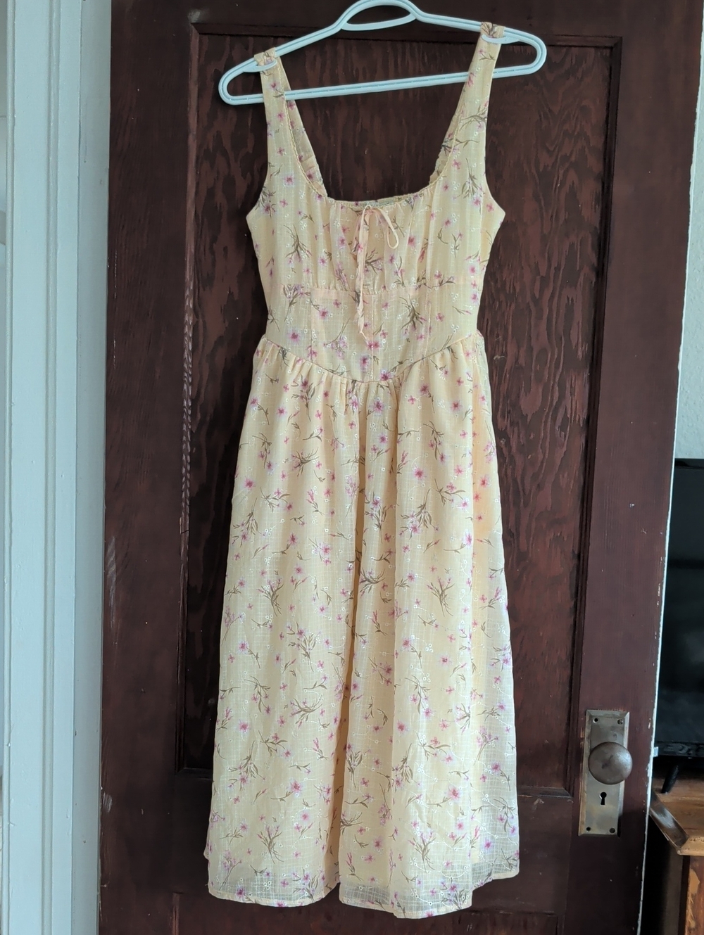Thirty Thirty Yellow Floral Tie-Front dress